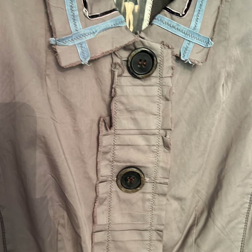 BURNING TORCH BY KARYN KRAVEN JACKET GRAY WITH LIGHT BLUE ACCENTS - Picture 5 of 9